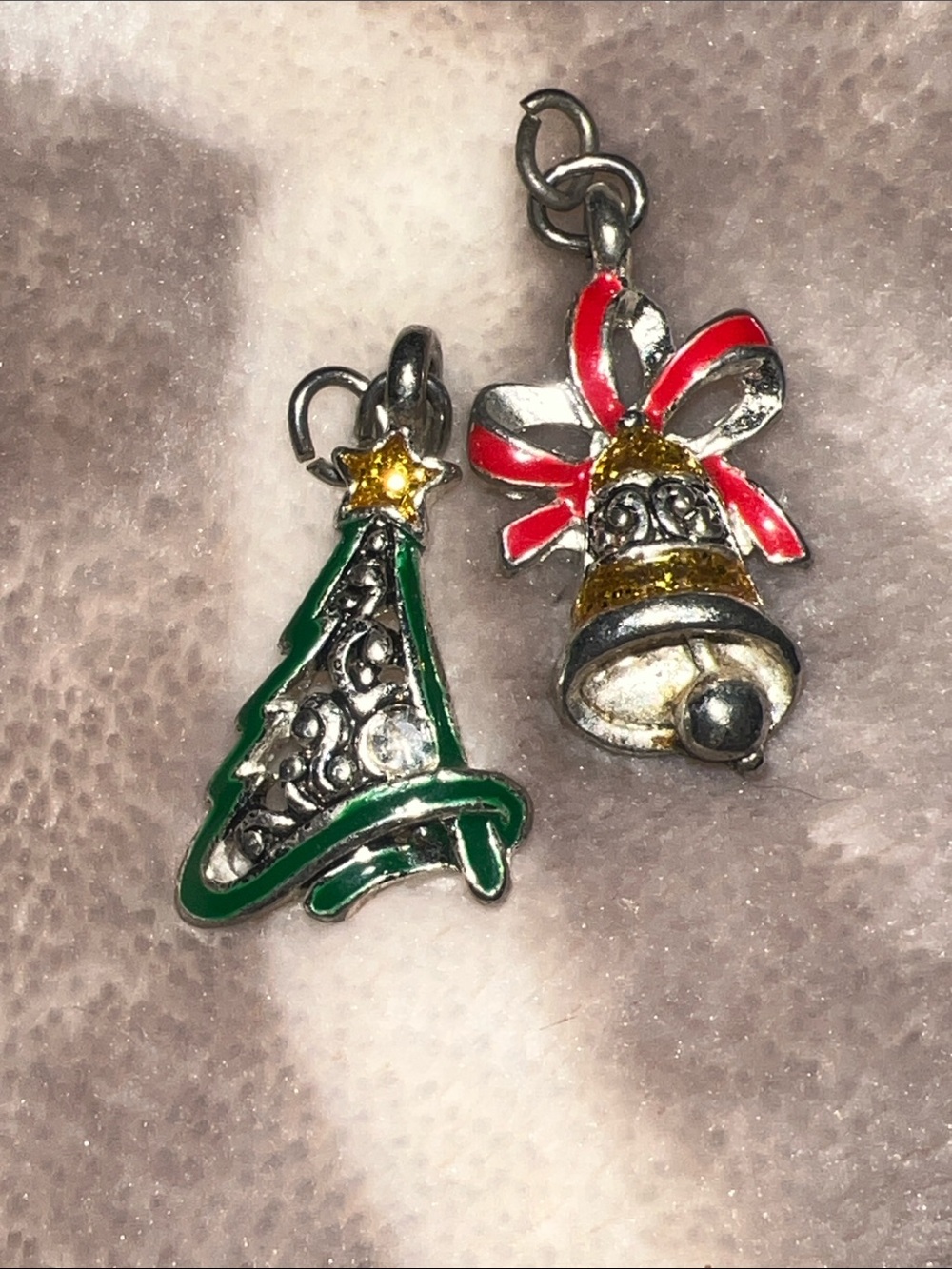 Christmas Tree & Bell Enamel Charms/ pendants-